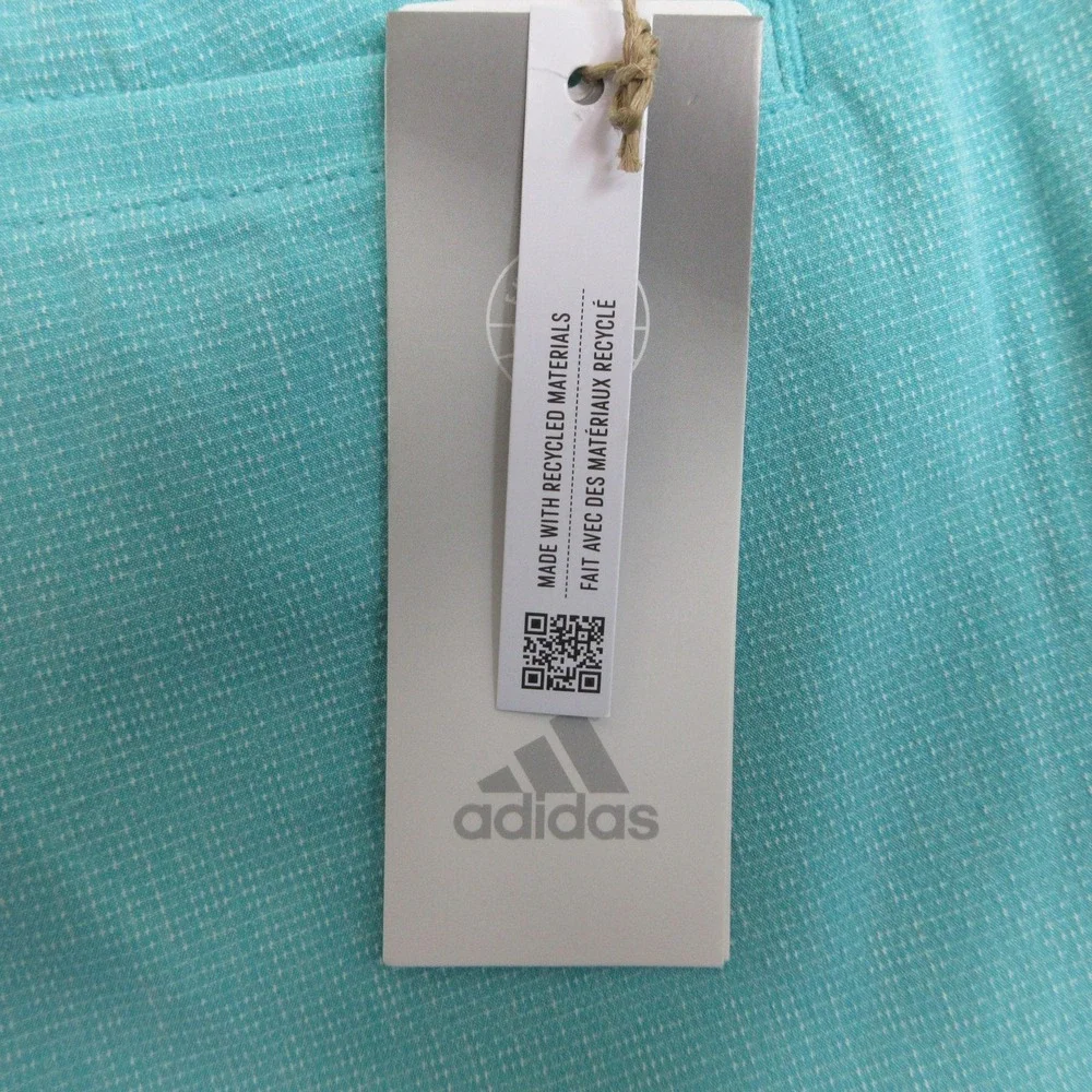 Adidas Crosshatch Golf Shorts Men 34x10 Green Stretch Performance Preppy Resort